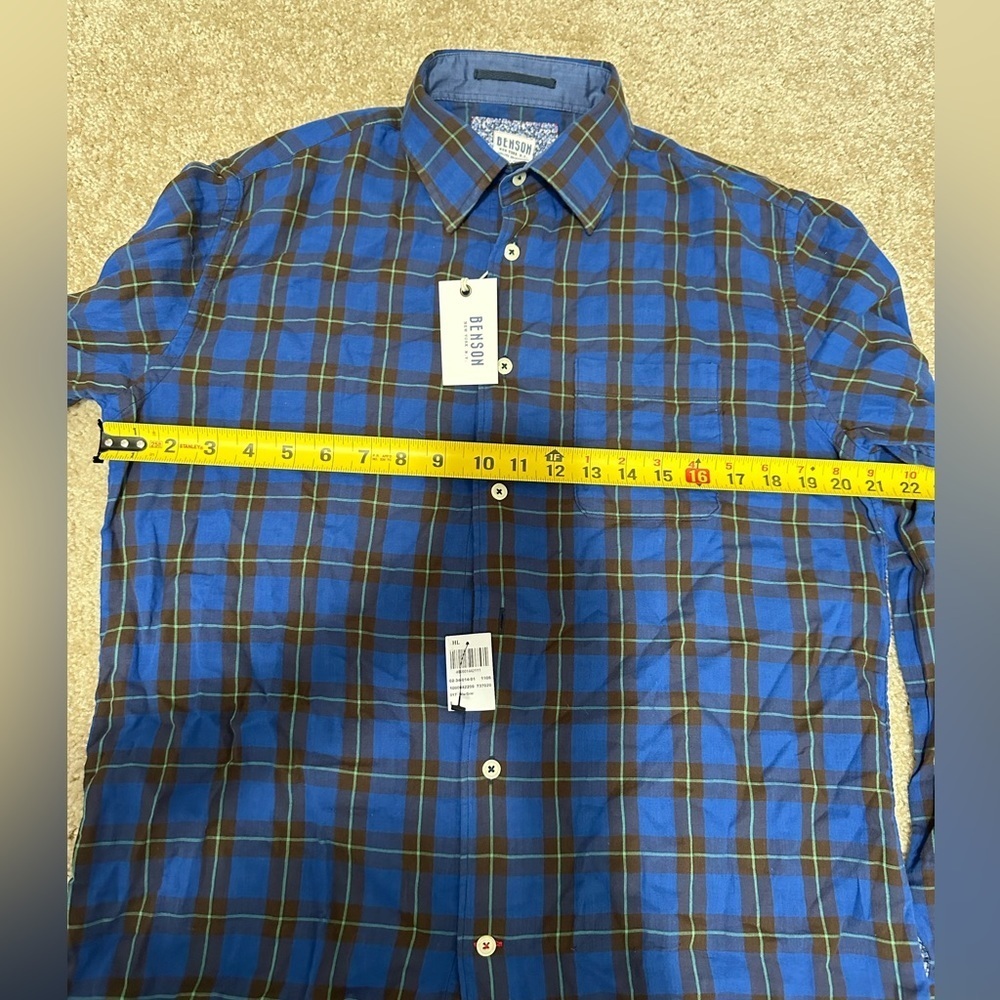NWT Blue Benson Button Down Shirt Size Large - Picture 4 of 7